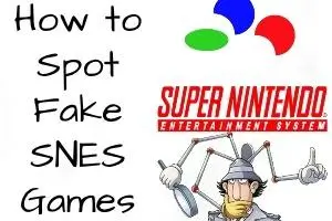 Collector's display of various Super Nintendo game cartridges, showcasing authentic SNES games alongside counterfeit copies, highlighting the importance of identifying genuine retro games.